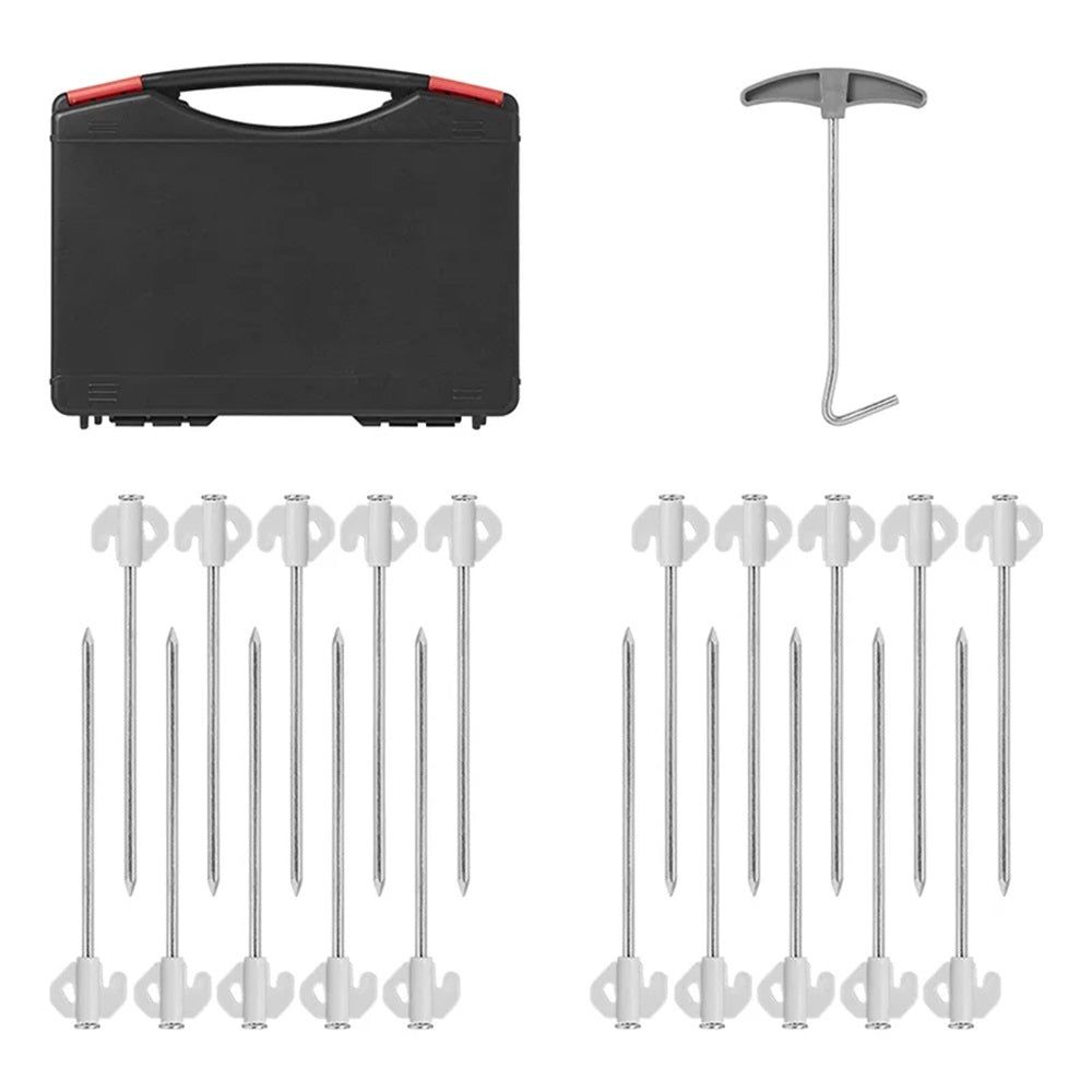 ProPlus 365014V02 Satz Felsbodenheringe 20cm Metall mit Kunststoffhaken