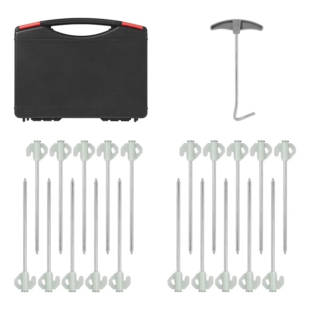 ProPlus 365014V03 Satz Felsbodenheringe 20cm Metall mit nachleuchtenden Haken