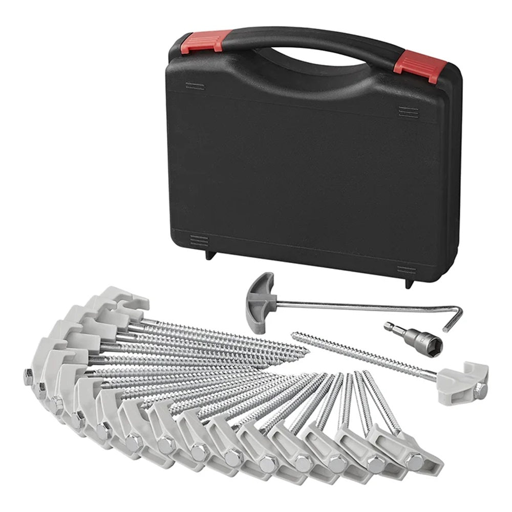ProPlus 365014V04 Satz Zeltheringe 20cm Metall schraubbar mit Kunststoffhaken und Schraubenkopf