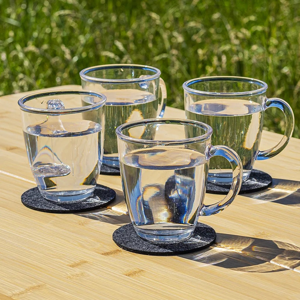 ProPlus 370334 6 Stück Untersetzer Ø10cm Filzuntersetzer Camping