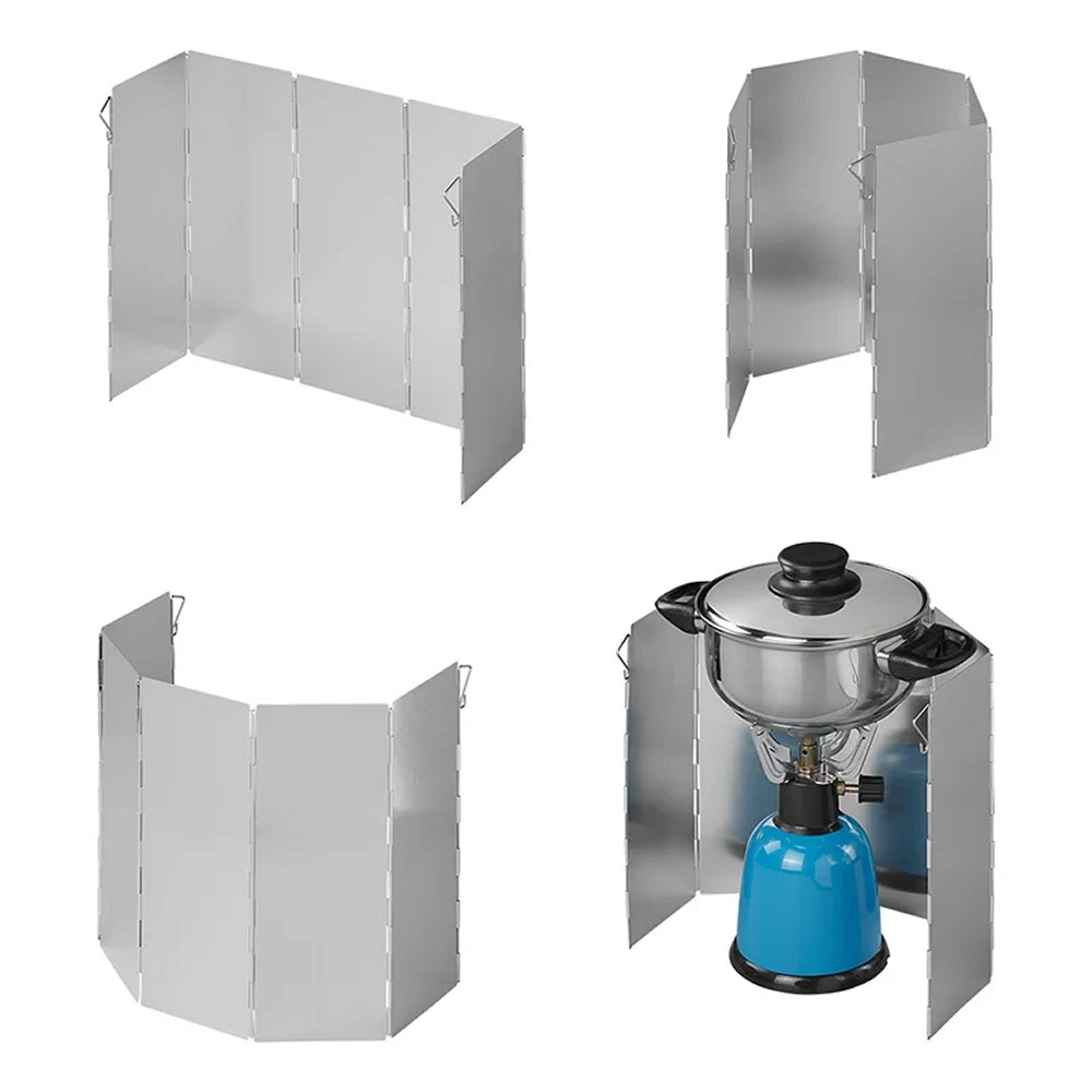 ProPlus 370340 Koch Windschutz faltbar Aluminium 49 x 26cm 5 teilig Camping Kochen