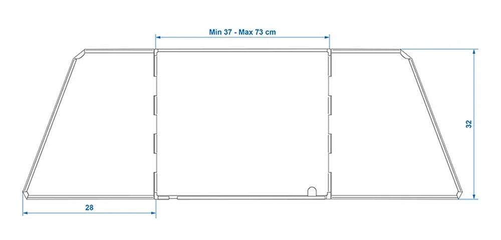 ProPlus 370340V03 Koch Windschutz Stahl faltbar ausziehbar 37/70 x 32 x 28cm 3 teilig Camping Kochen
