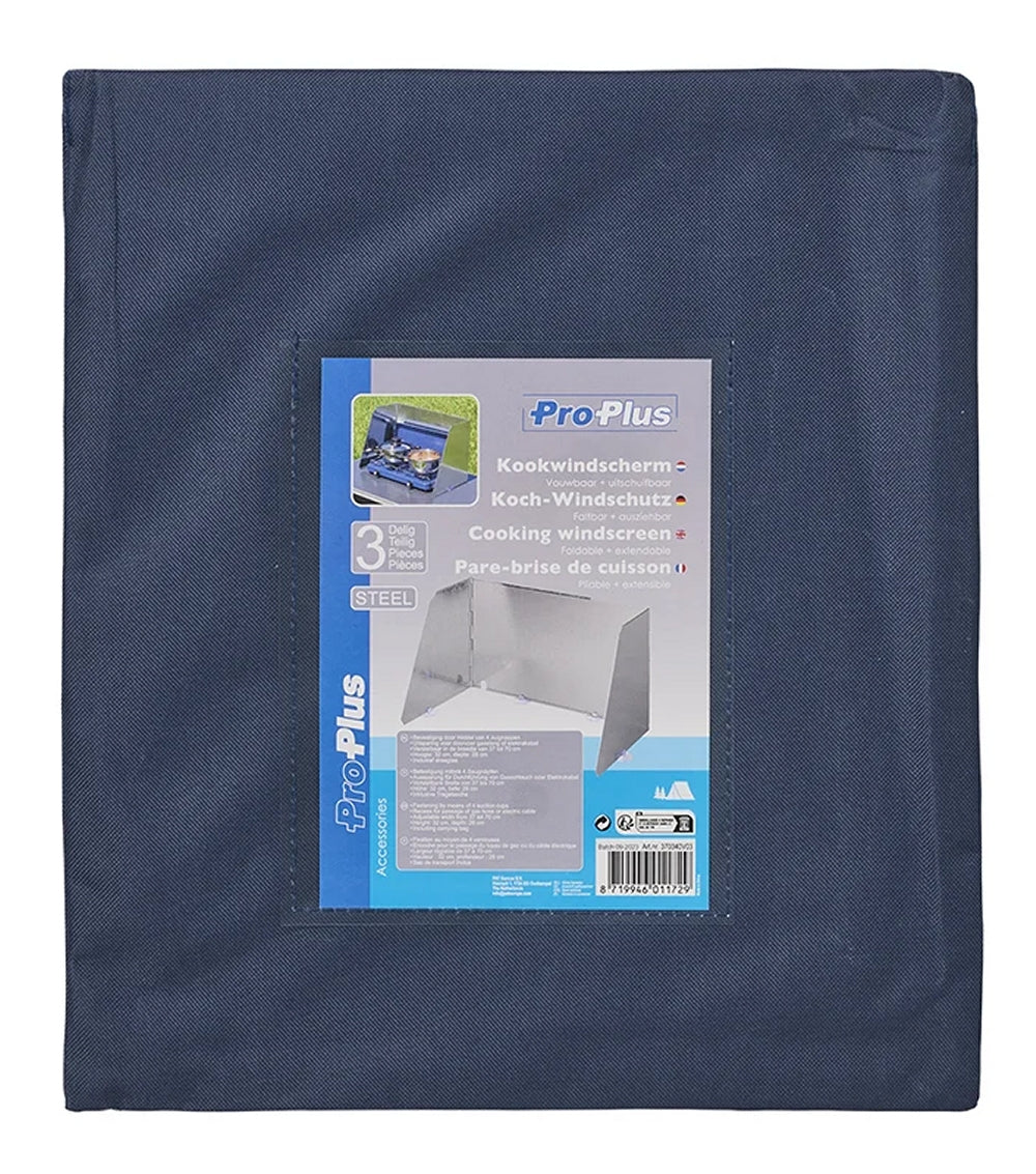 ProPlus 370340V03 Koch Windschutz Stahl faltbar ausziehbar 37/70 x 32 x 28cm 3 teilig Camping Kochen