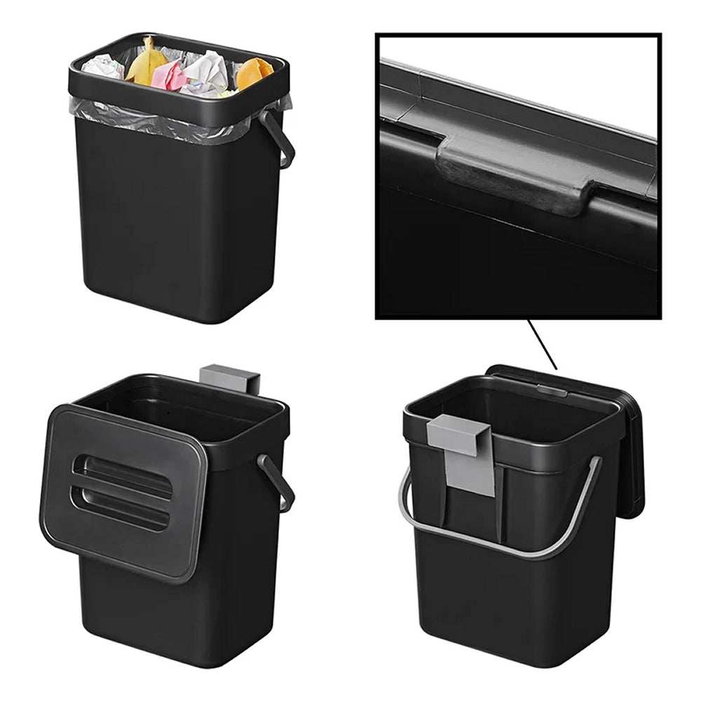 ProPlus 370404V01 Abfalleimer 5 Liter mit Deckel für Wohnwagen Wohnmobil Mülleimer