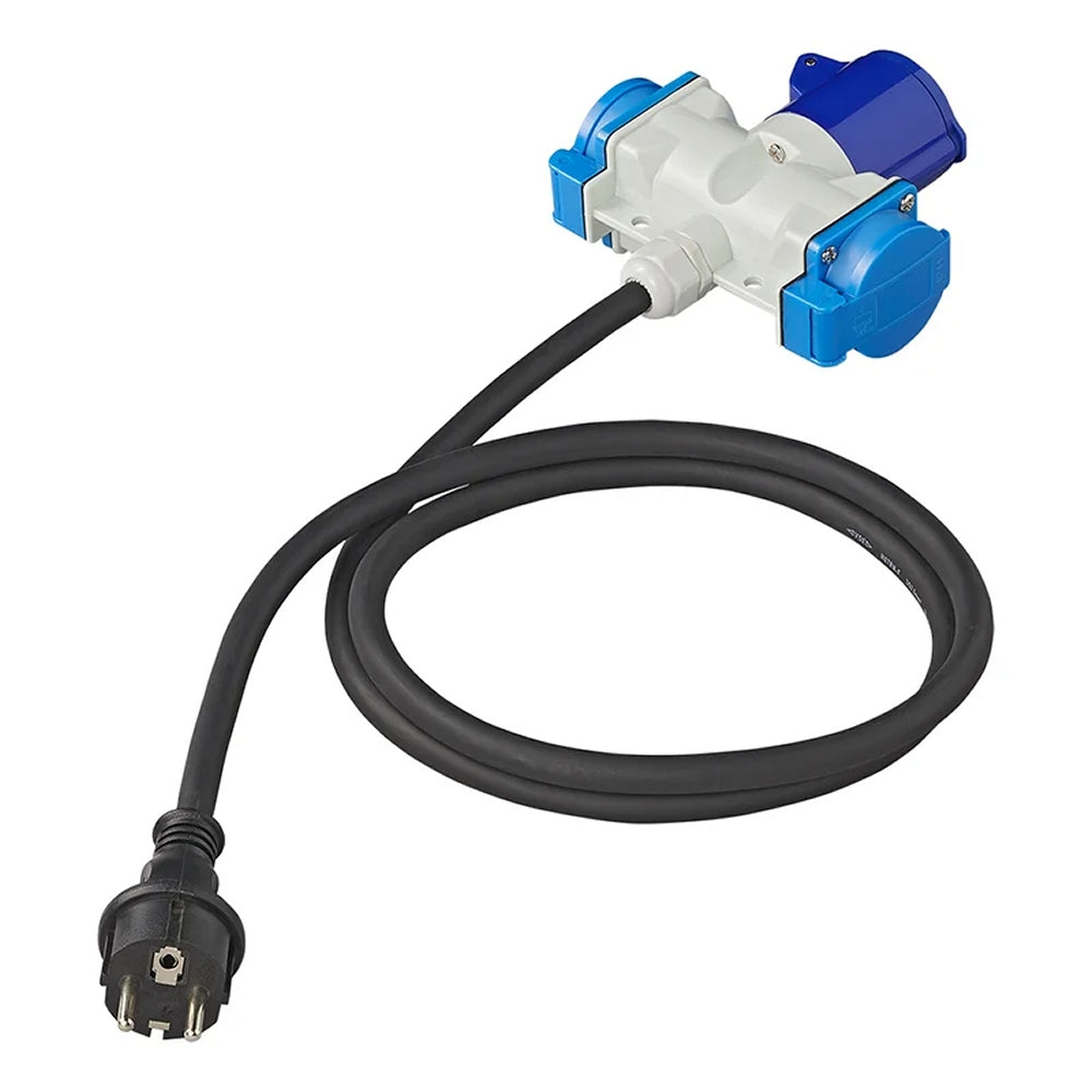 ProPlus 373515DE Adapterkabel 150cm 16A von Schuko Stecker nach 1xCEE + 2xSchuko Stromverteiler Splitter
