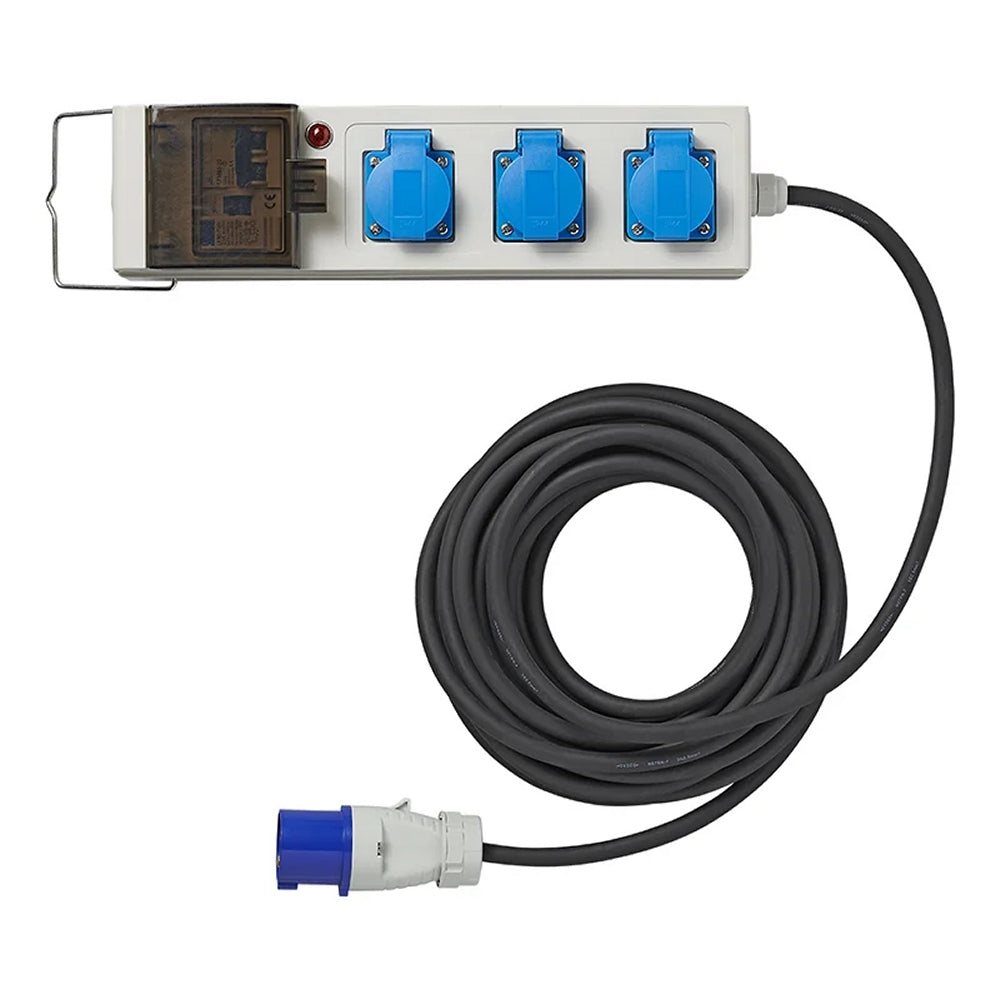 ProPlus 373584DE Zelt Faltwagen Steckdose 20m 3x2,5mm² mit MCCB und FI-Schalter IP44