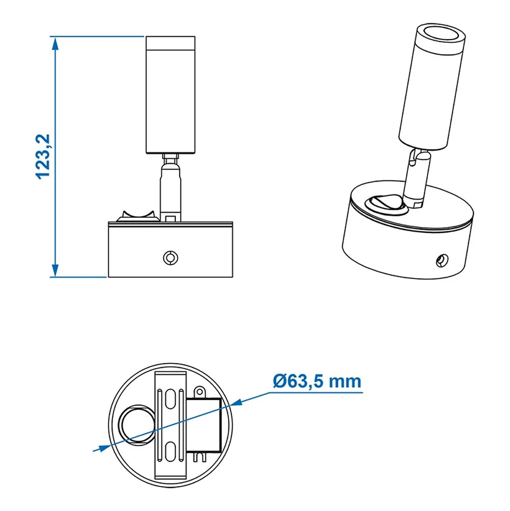 ProPlus 411820 Aufbauspot schwenkbar 1 LED 12 Volt 120 Lumen Innenbeleuchtung Caravan Wohnmobil