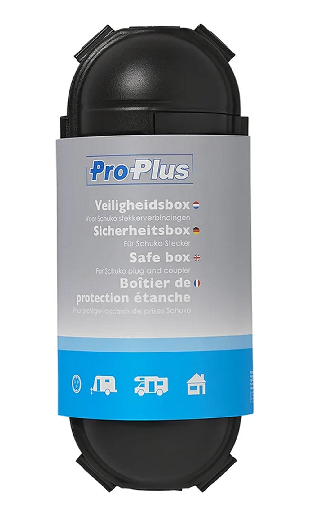 ProPlus 420352BK Sicherheitsbox SCHWARZ für SCHUKO Stecker Kabelbox für Garten & Camping