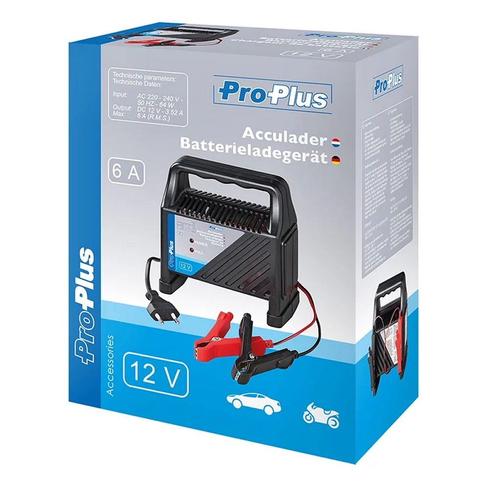 ProPlus 550069 Batterieladegerät 6 Ampere für 12 Volt Bleiakkus Bleisäurebatterien