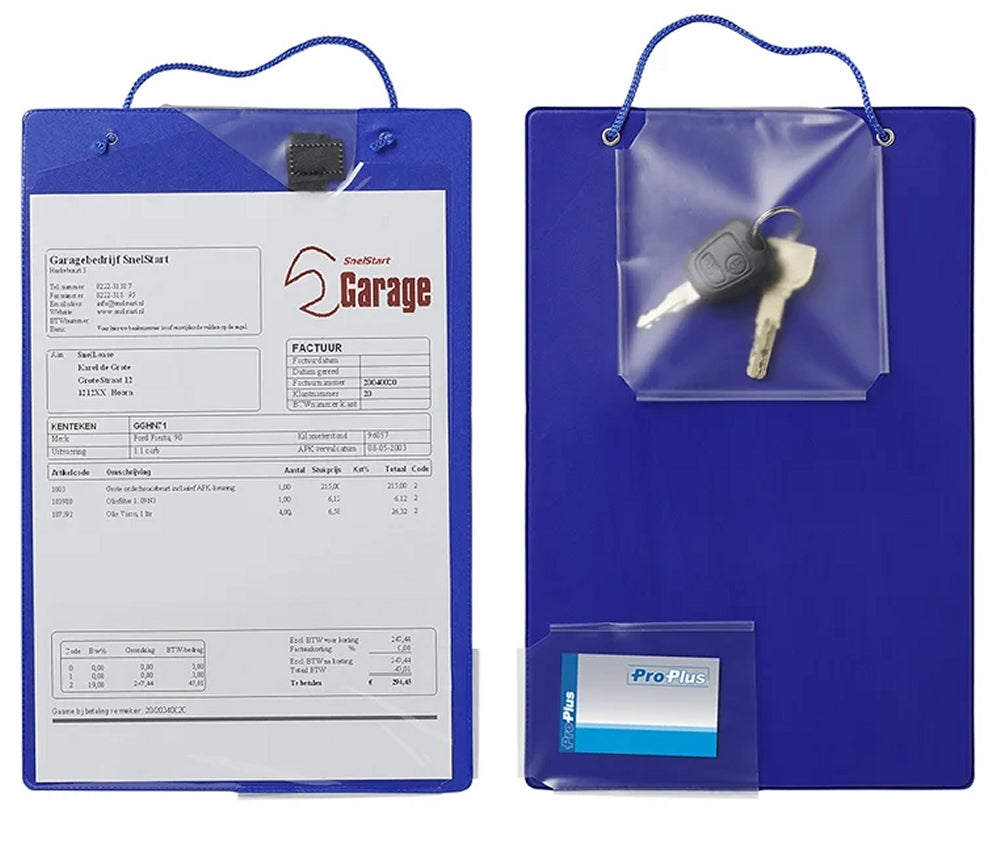 ProPlus 580042 10 x Auftragstasche Werkstatt blau DINA4 mit Schlüsseltasche