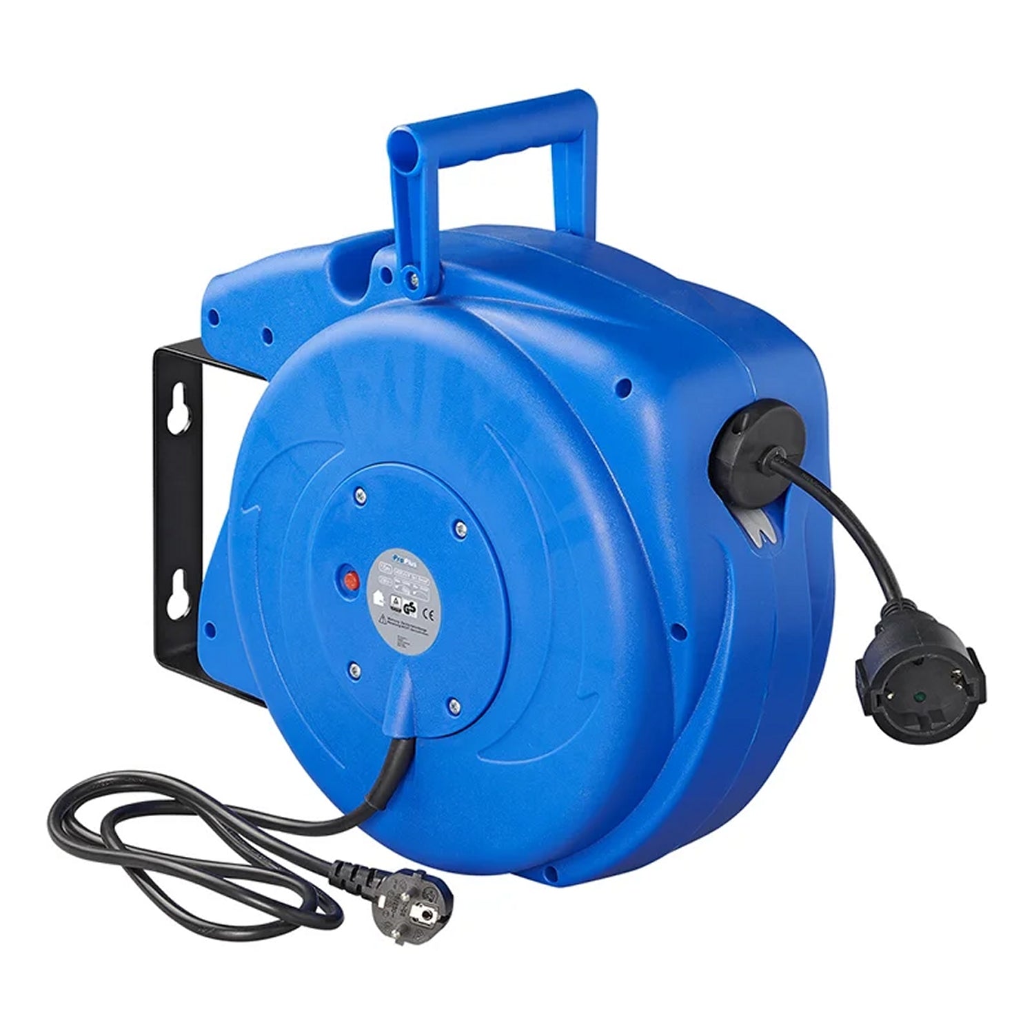 ProPlus 580786 automatische Kabeltrommel mit 15 Meter Kabel mit Griff