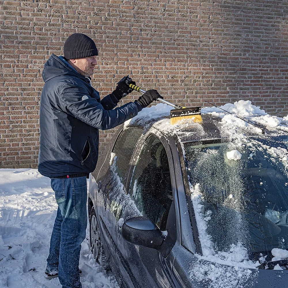ProPlus 630549 Schneebürste mit Gummiwischer und Eiskratzer Teleskopstiel