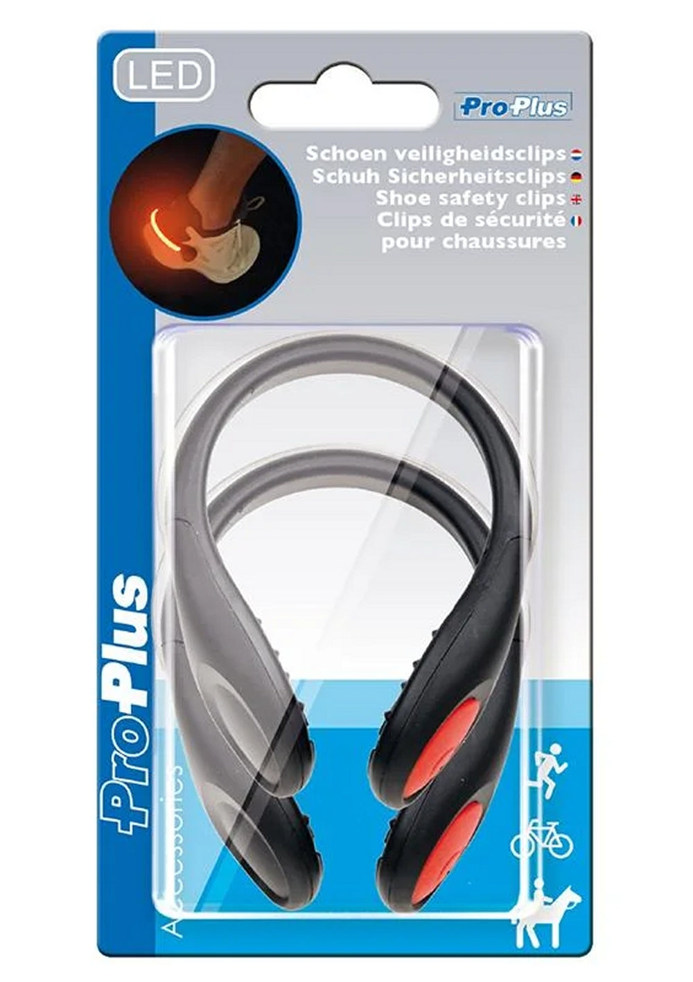 ProPlus 730902 2 Stück Sicherheitsschuhclip LED rot Schuhleuchte