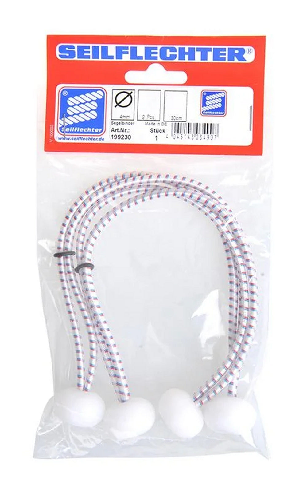 ProPlus SF_199230 2 Stück Segeleinbinder mit Kunststoff Kugeln weiß Länge 30cm doppelstrangig