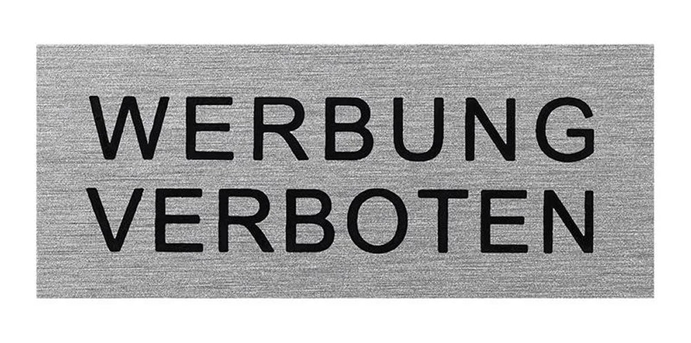 ProPlus SF_972061 Aluminium Türschild "Werbung verboten" 60x25mm Tür Schild