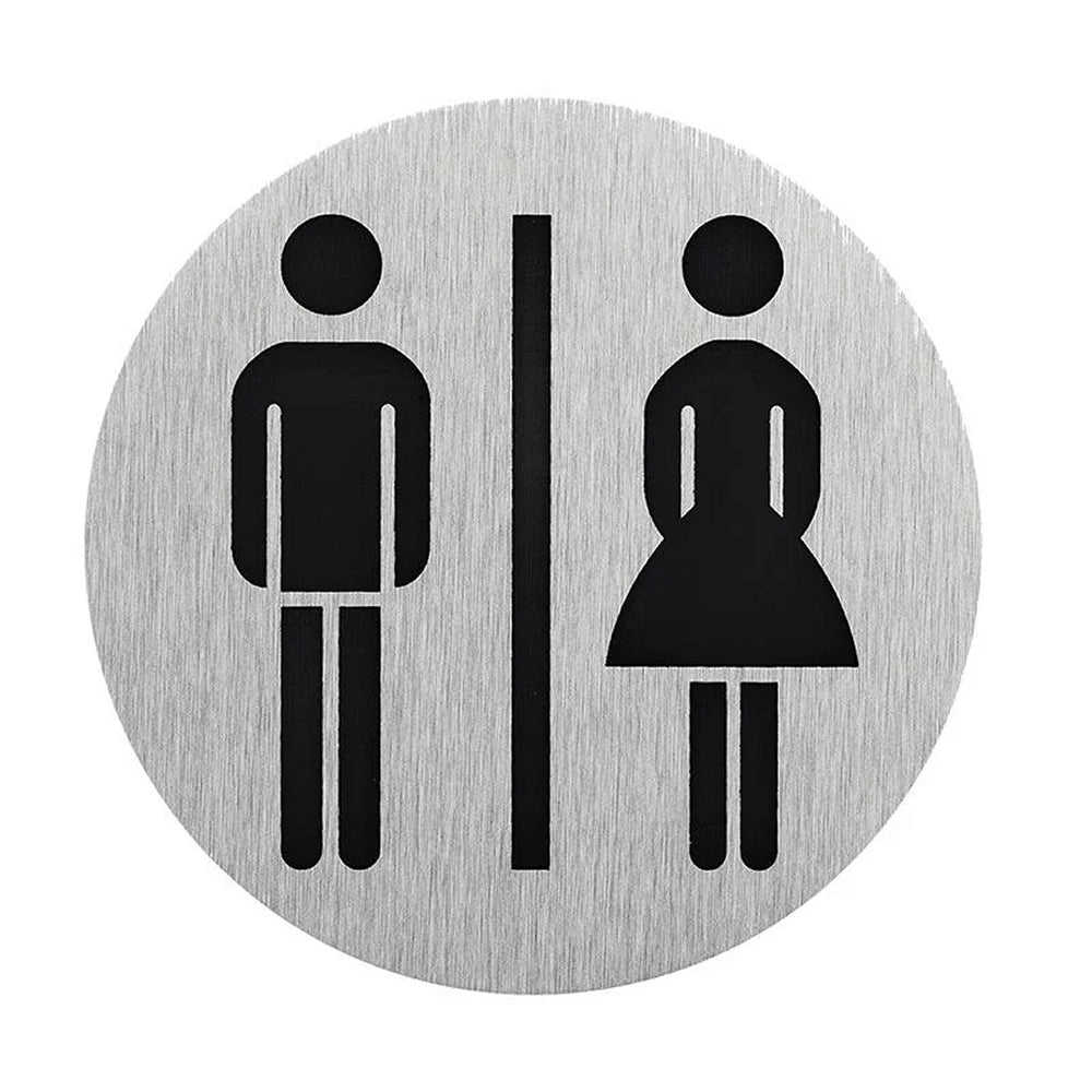 ProPlus SF_972069 Aluminium Türschild "Bild Frau/Mann" Ø75mm Tür Schild