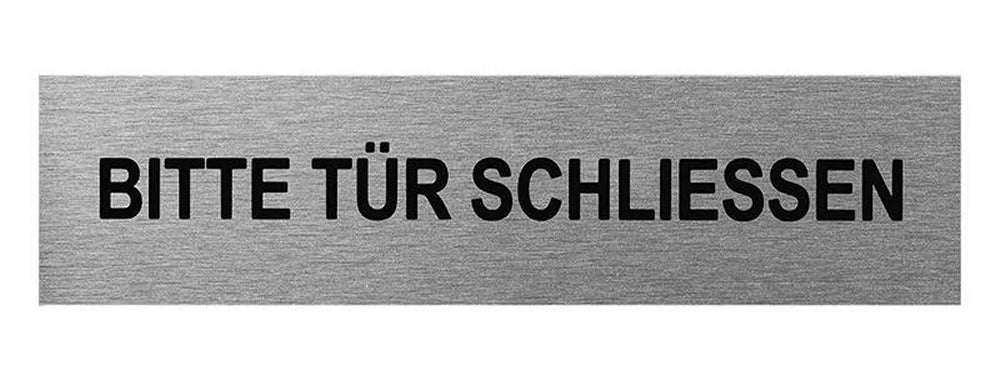 ProPlus SF_972083 Aluminium Türschild "Bitte Tür schliessen" 160x40mm Tür Schild