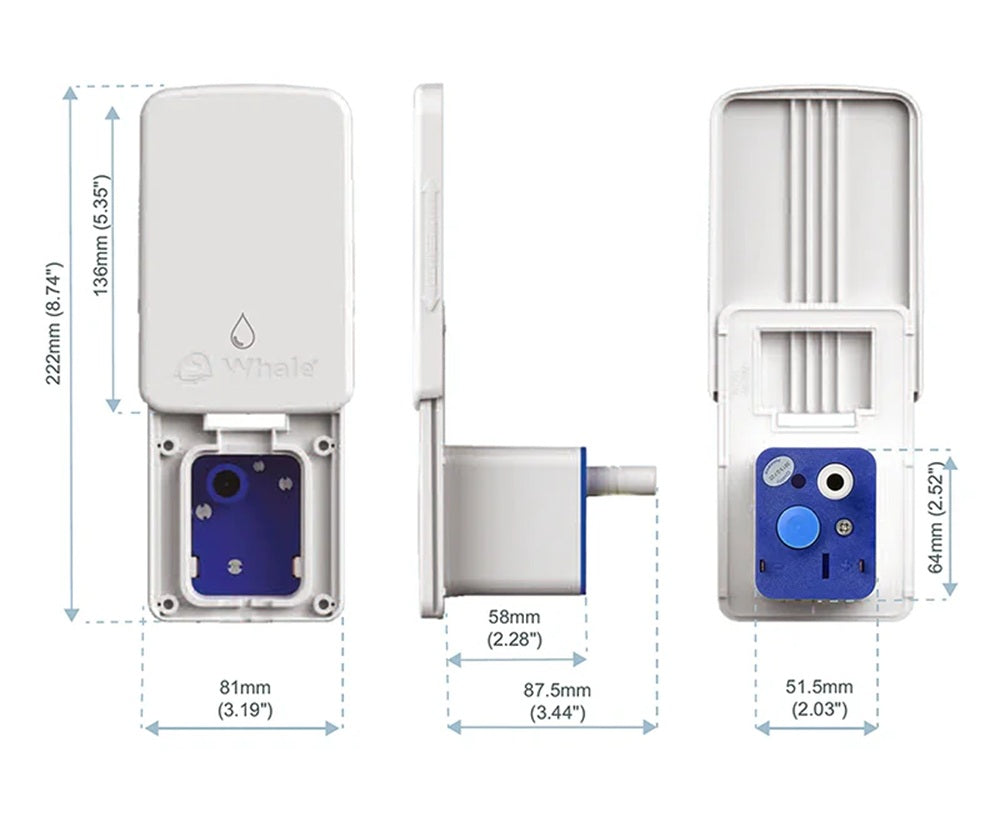 WHALE_AK1412B Whale Easi-Slide Schiebedeckel für Unterputzgehäuse Grau für ES6000 & ES6001