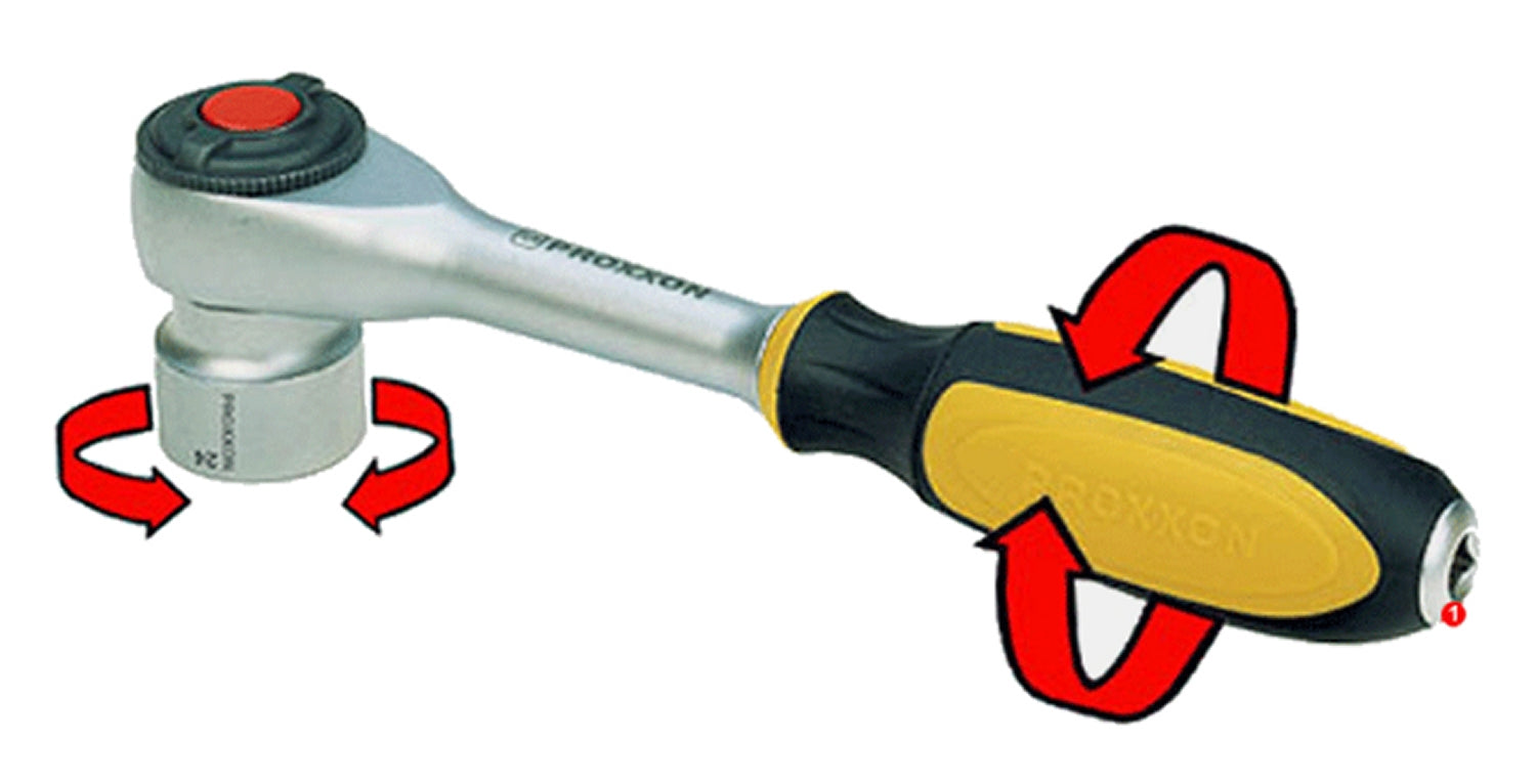 PROXXON 23083 Rotary Ratsche Antrieb 10mm (3/8") mit Drehgriff