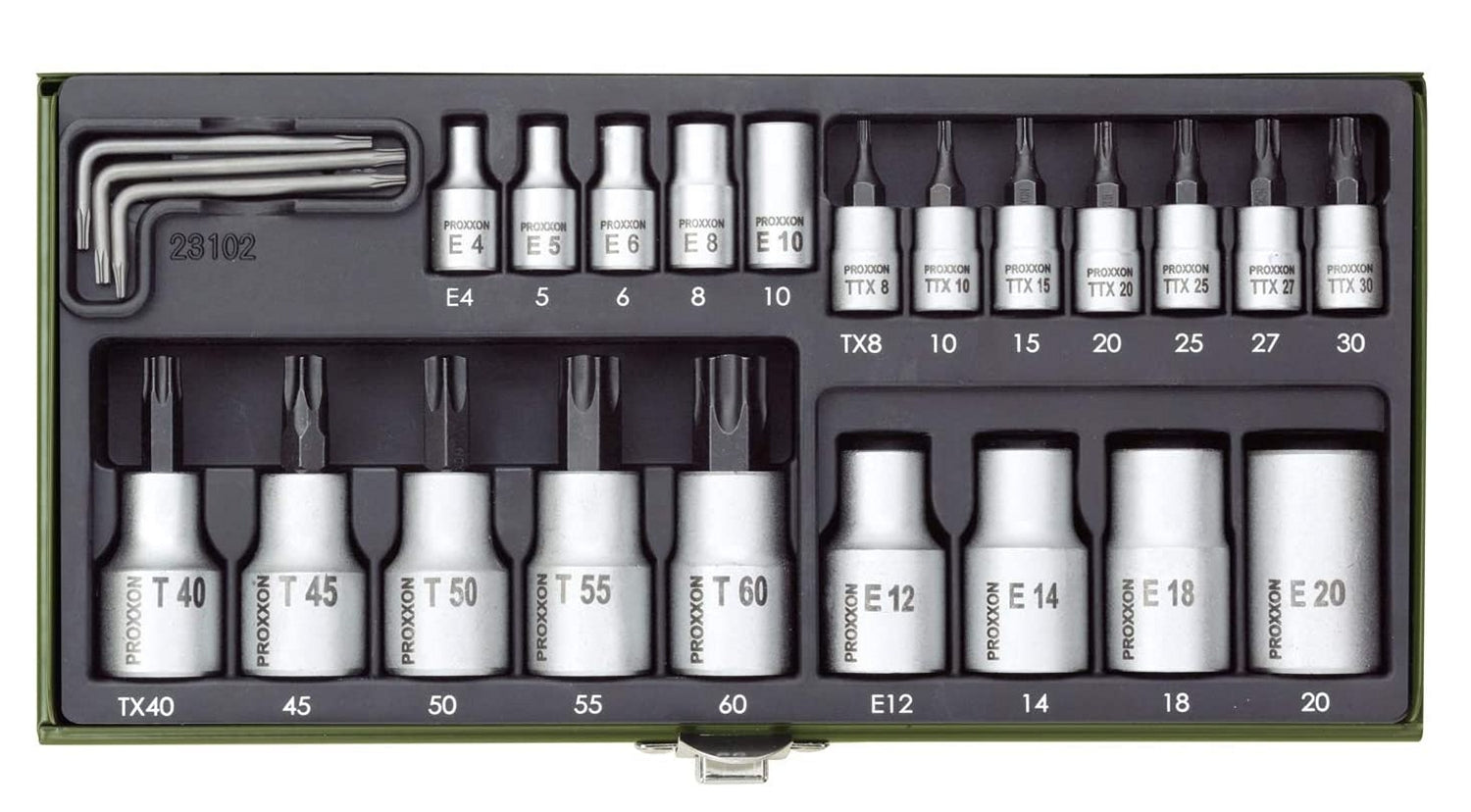 PROXXON 23102 Torx Nüsse Steckschlüssel Spezialsatz 24 teiliger Satz