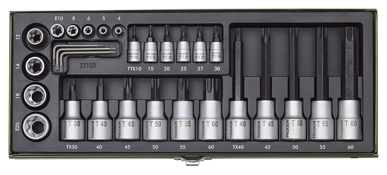 PROXXON 23103 Torx Nüsse Steckschlüssel Spezialsatz 29 teiliger Satz