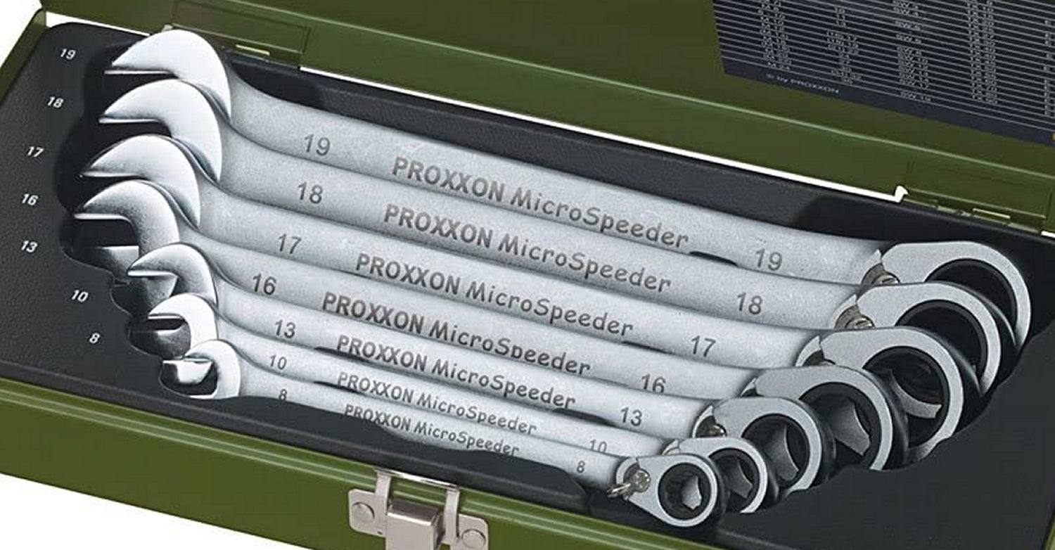 PROXXON 23124 MicroSpeeder Satz 8-19mm Ratschen-Ringmaulschlüssel 7tlg