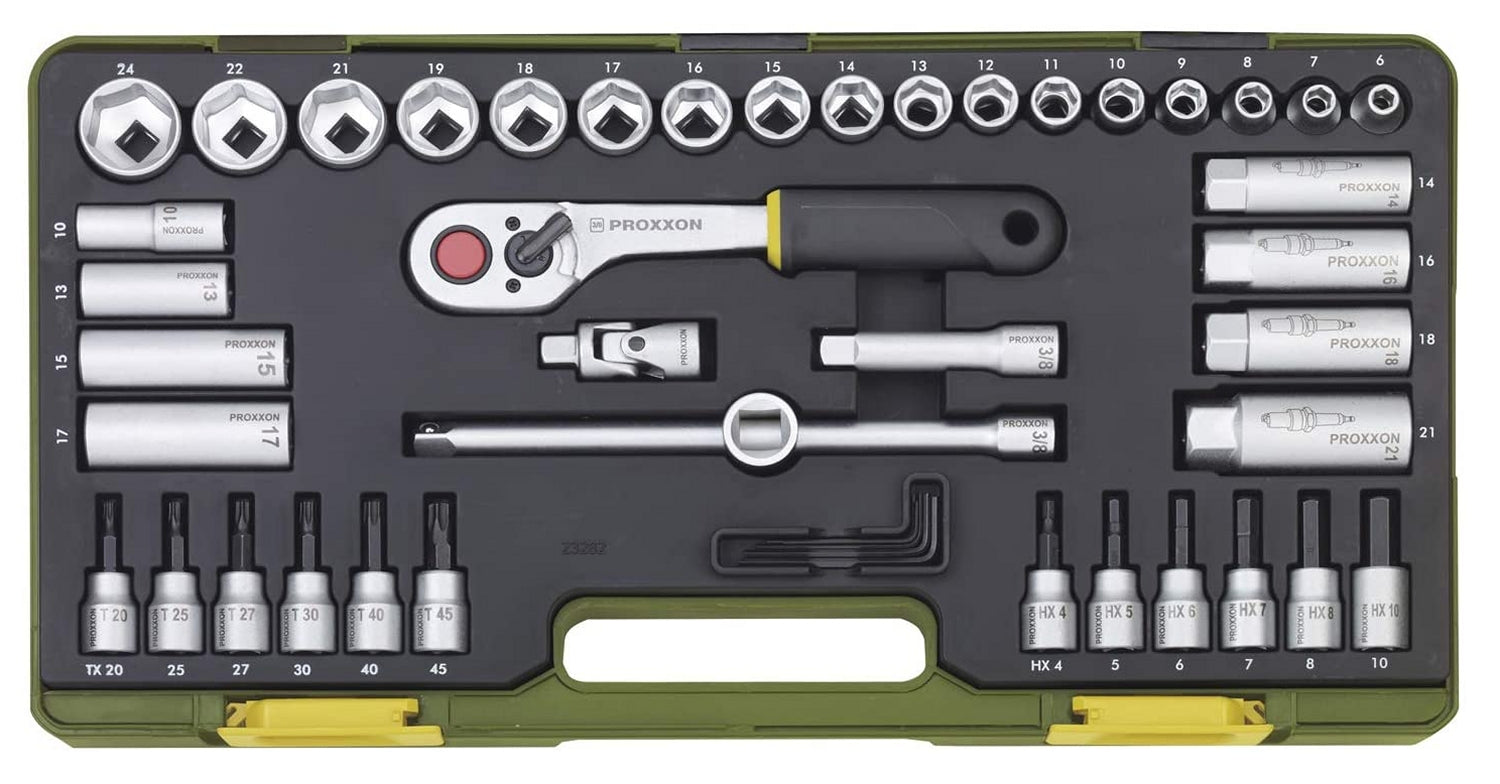 PROXXON 23282 Nusskasten Knarrenkasten Antrieb 10mm (3/8") 47 teilig