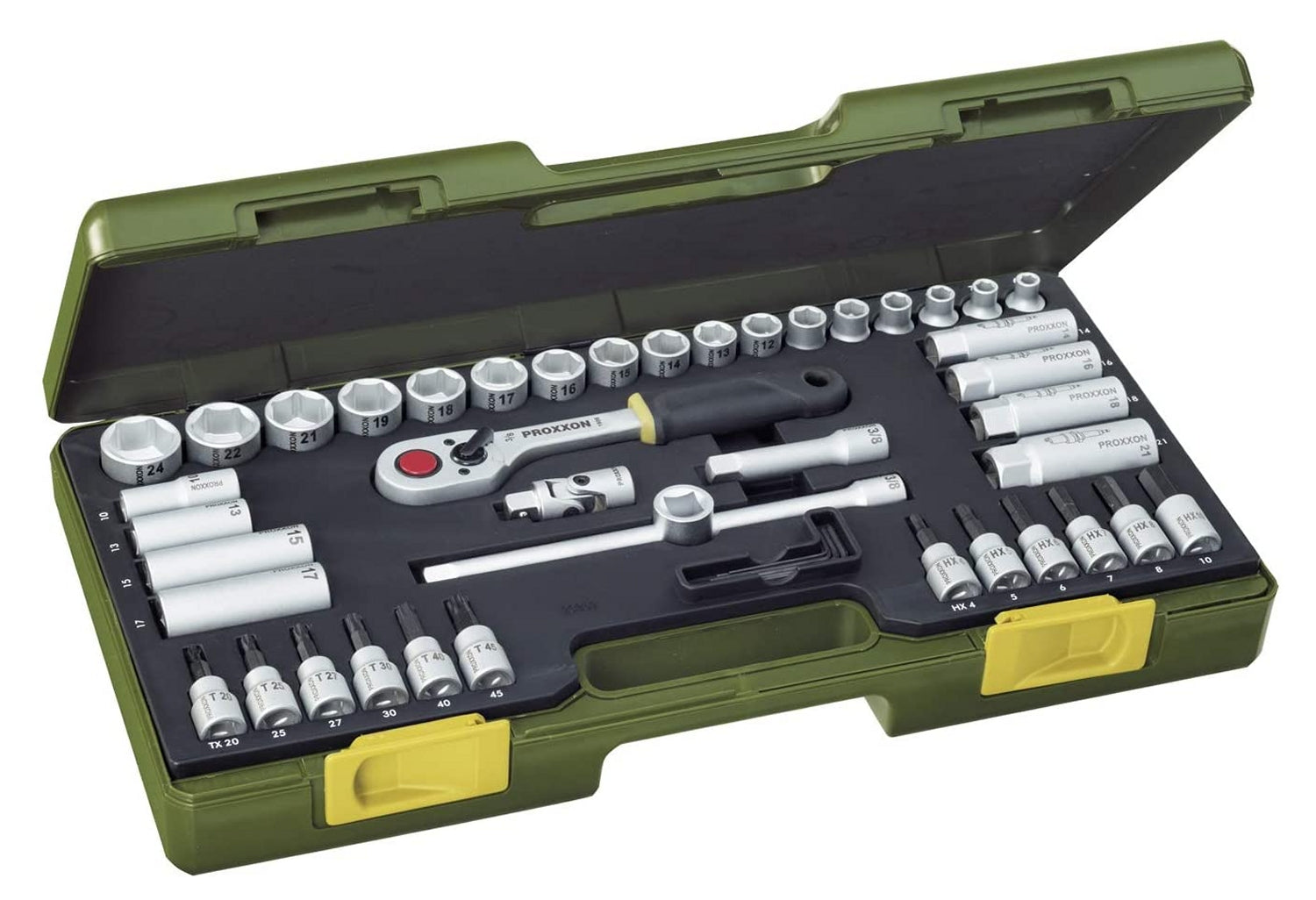 PROXXON 23282 Nusskasten Knarrenkasten Antrieb 10mm (3/8") 47 teilig