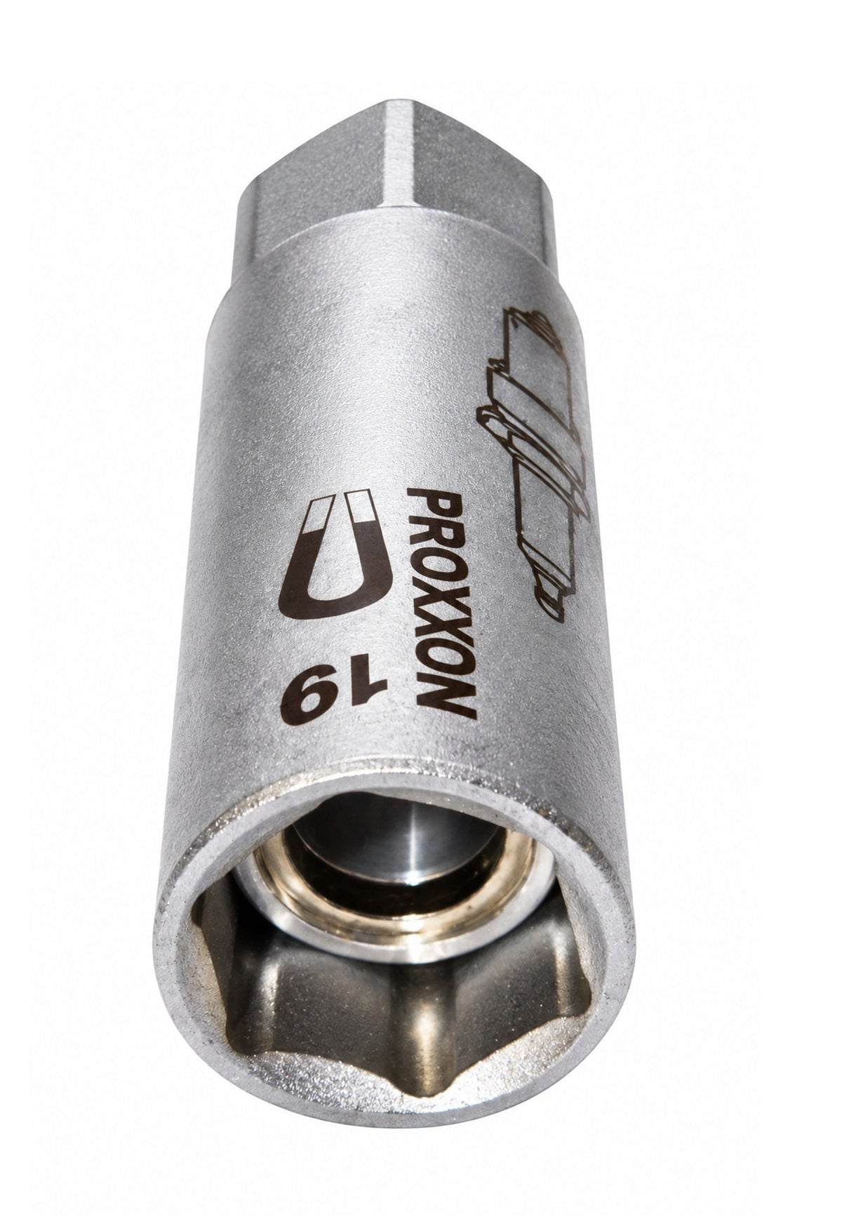 PROXXON 23395 Zündkerzen Nuss 19mm mit Magneteinsatz Antrieb 12,5mm(1/2")