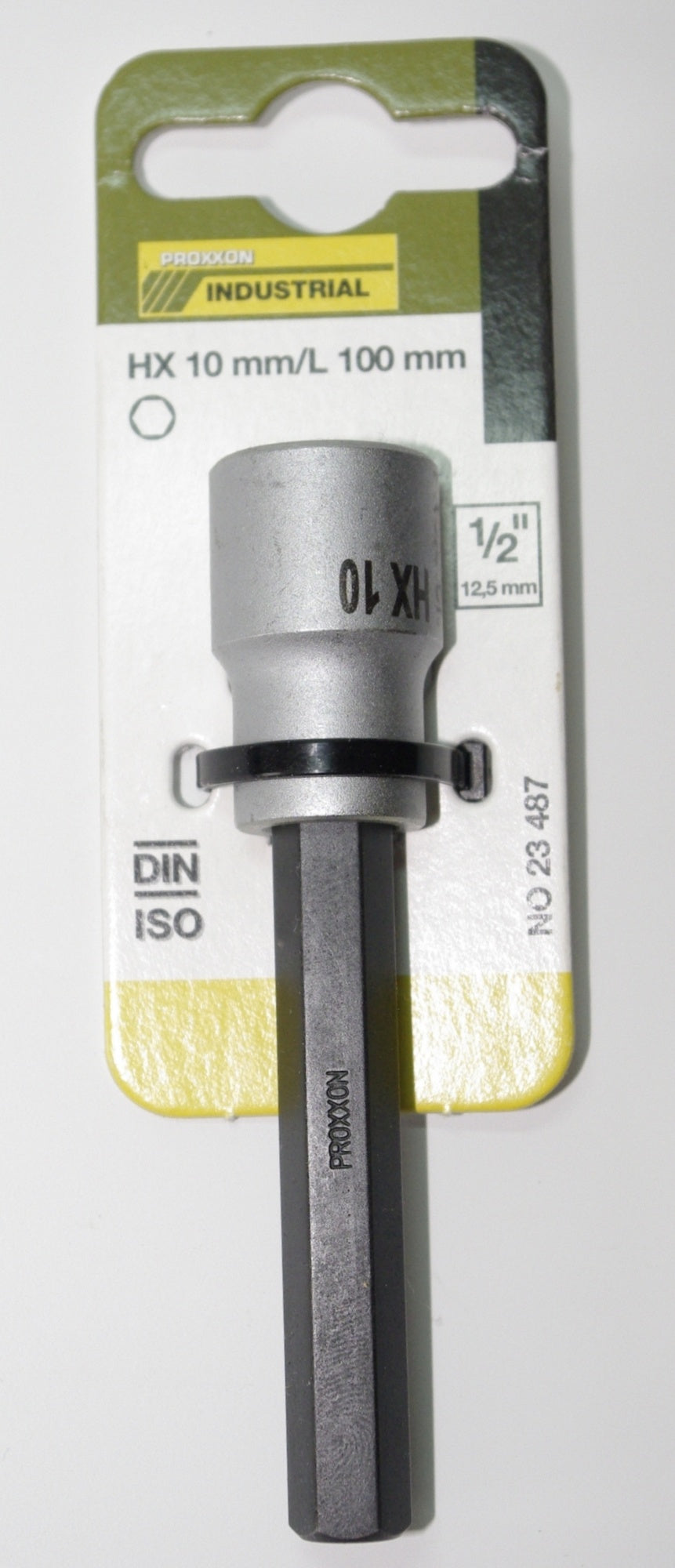 PROXXON 23487 Innensechskant Einsatz HX10 10mm, Länge 100mm Antrieb 12,5mm (1/2")