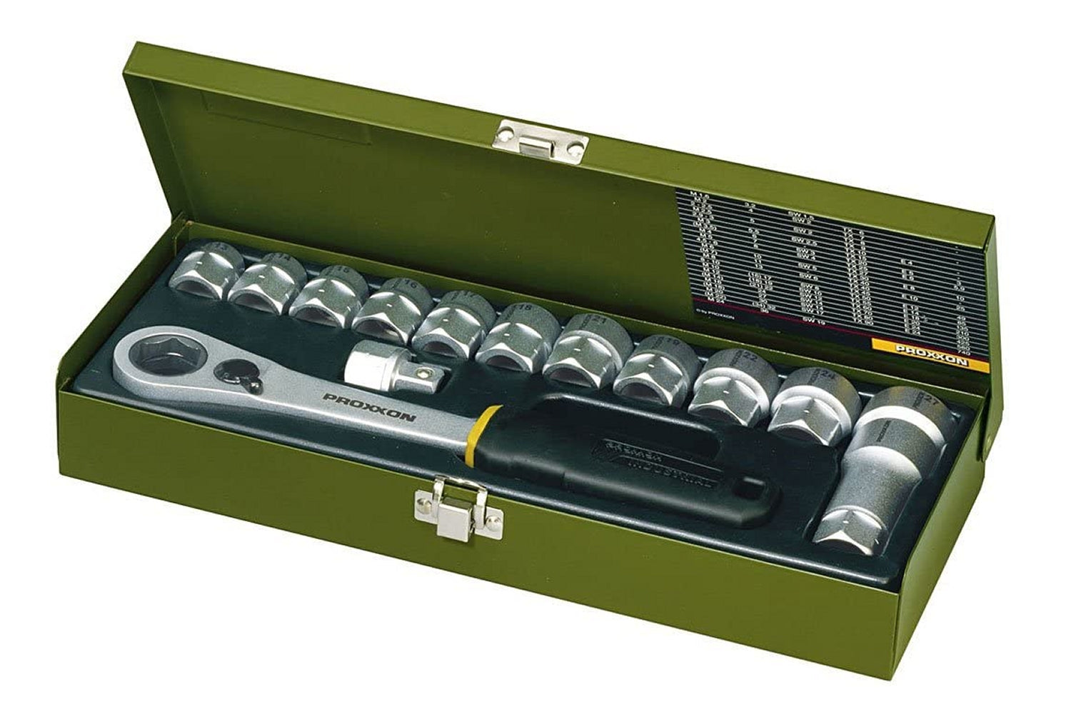 PROXXON 23604 Werkstatt Spezialsatz 13-27mm mit offener Ratsche 14 teilig