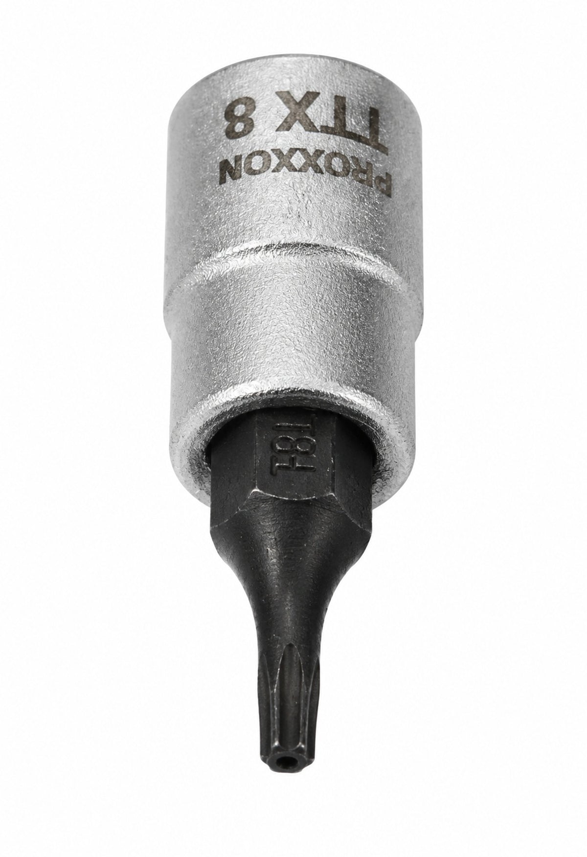 PROXXON 23753 Torx Einsatz TTX8 Antrieb 6,3mm (1/4") mit Stirnlochbohrung