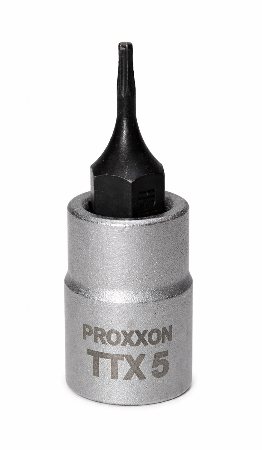 PROXXON 23755 Torx Einsatz TTX5 Antrieb 6,3mm (1/4") mit Stirnlochbohrung