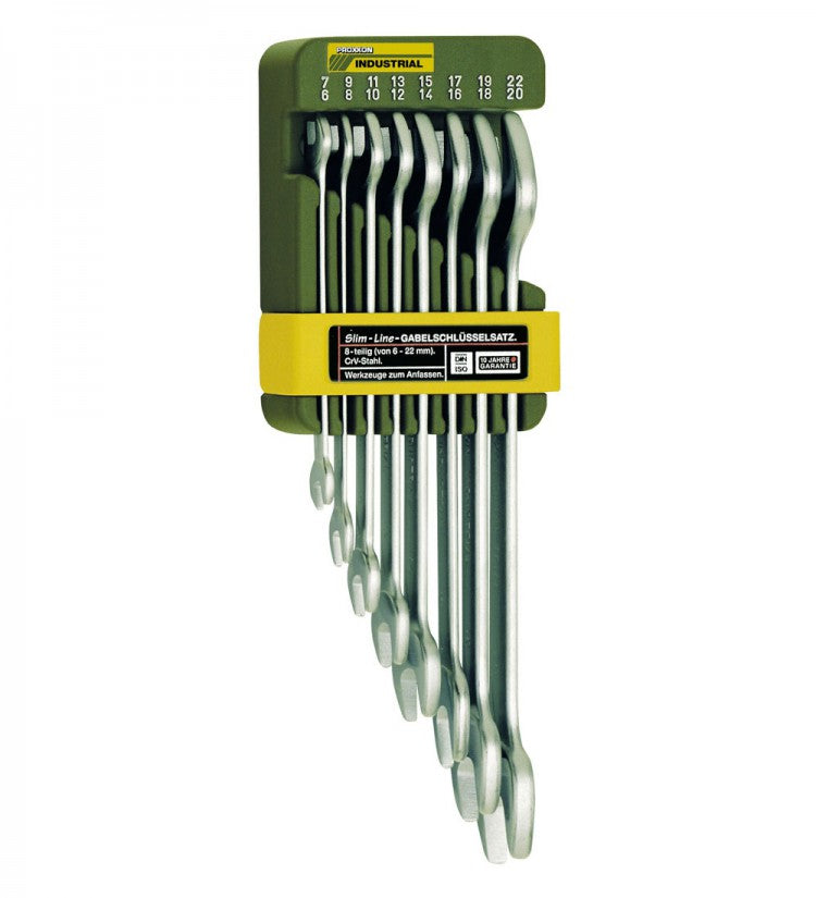PROXXON 23800 Satz Doppelmaulschlüssel 6-22mm 8 teiliger Satz mit Wandhalter