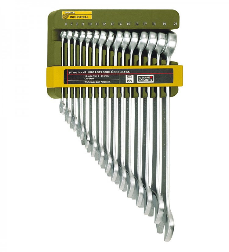 PROXXON 23821 Satz Ringmaulschlüssel 6-21mm 15 teiliger mit Wandhalter