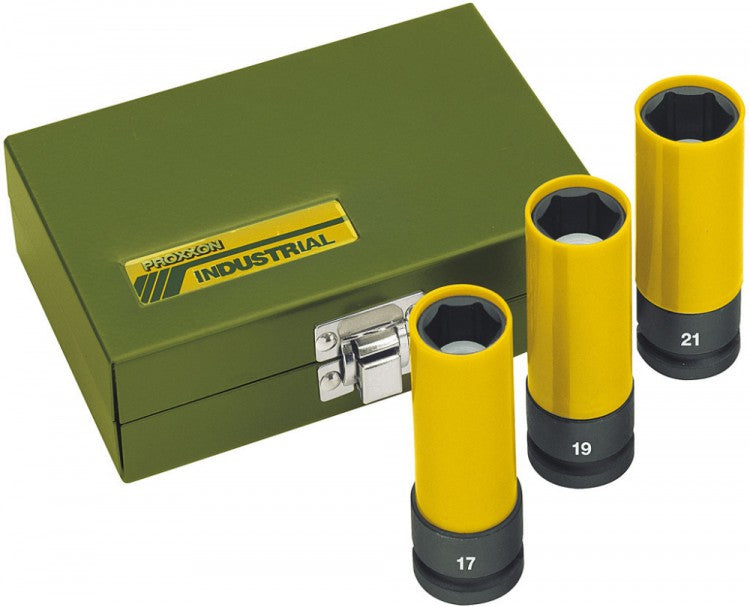 PROXXON 23938 IMPACT Satz Nüsse für Radmuttern 17 - 19 - 21mm Länge 85mm