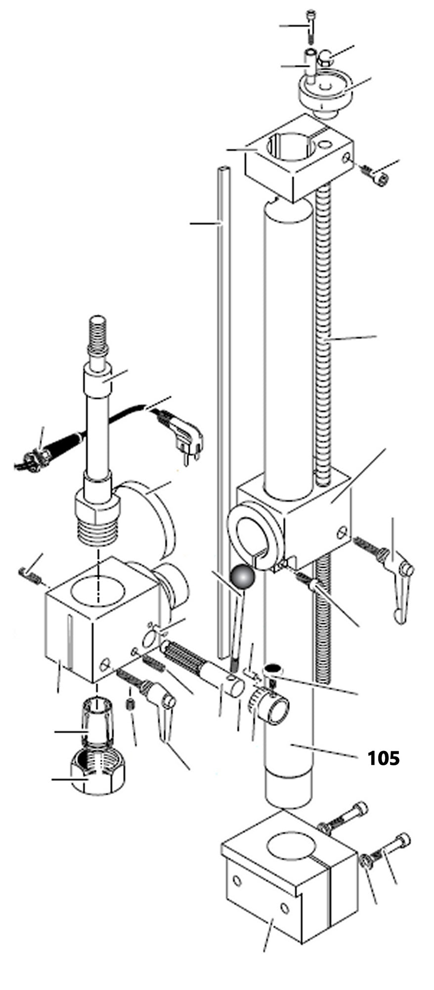PROXXON 24104-105 Säule Durchmesser Ø 35mm für Feinfräse FF230 & Bohr- und Fräseinrichtung PF230