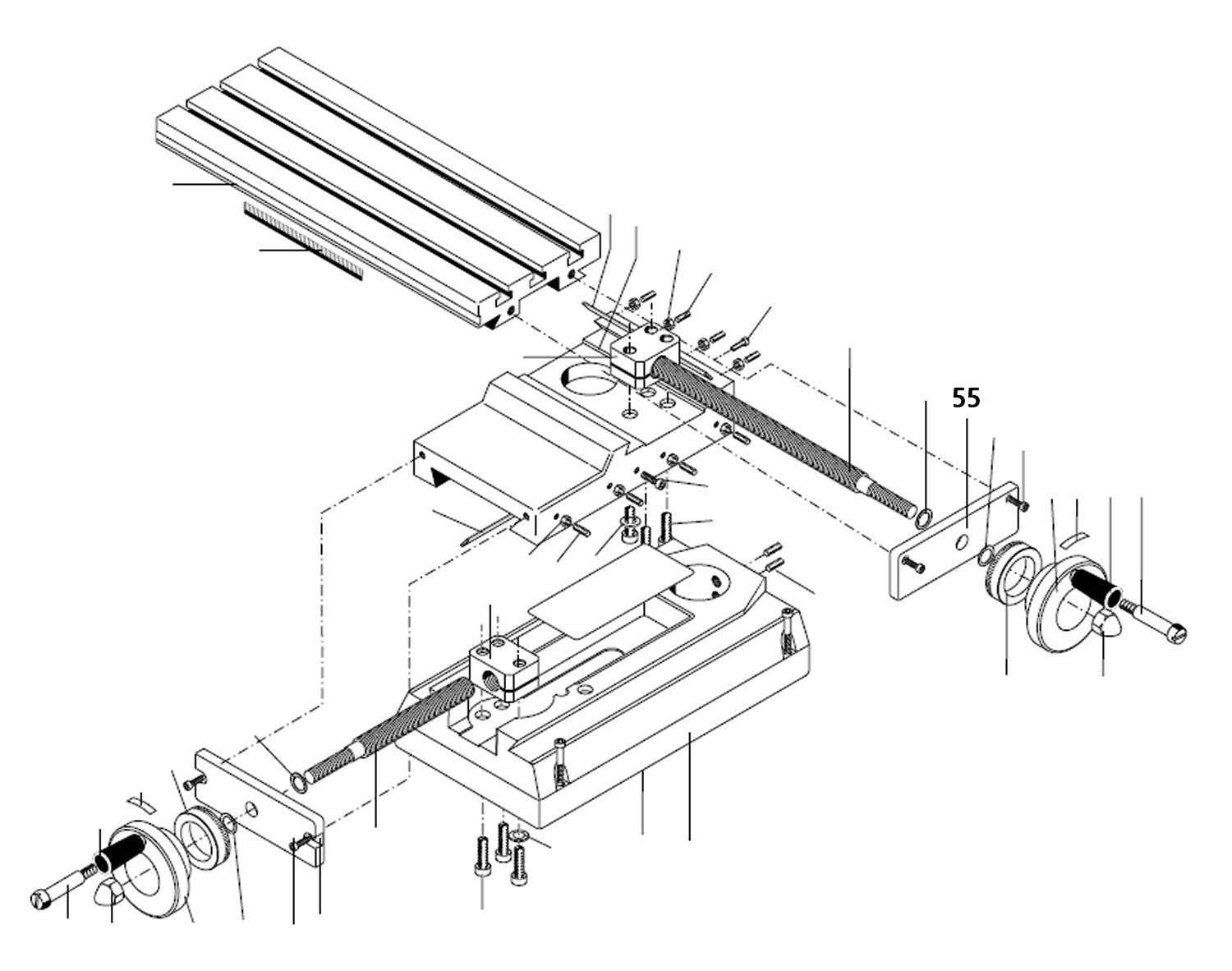 PROXXON 24106-55 Frontplatte X-Achse für Feinfräse FF230 & Kreuztisch KT230