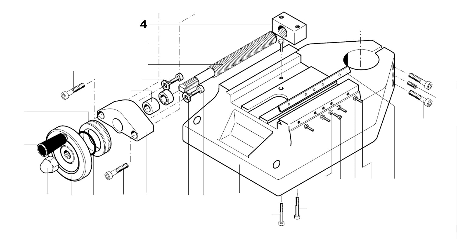 PROXXON 24303-04 Spindelmutter für Kreuztisch KT400