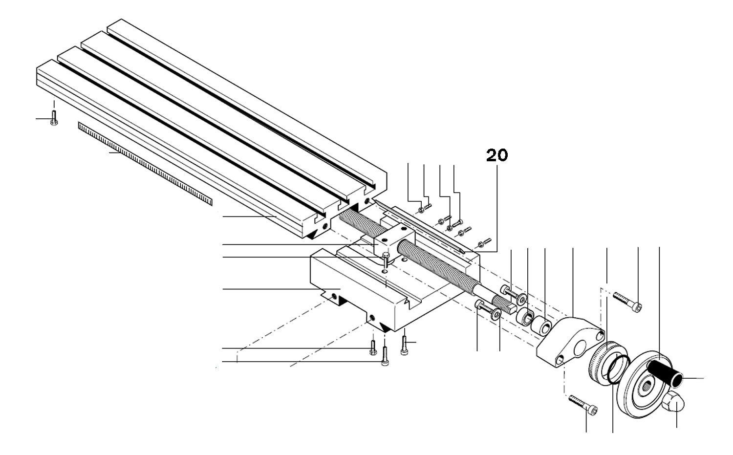 PROXXON 24303-20 Gleitleiste für Kreuztisch KT400