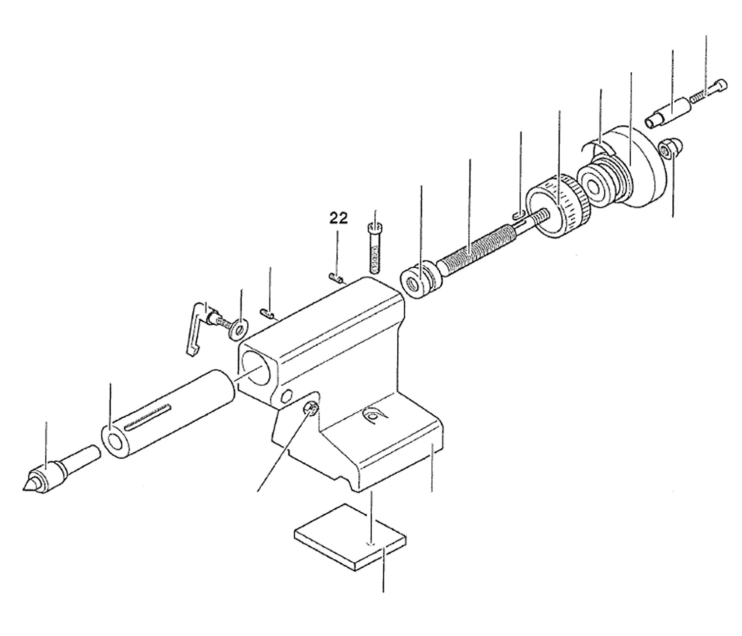 PROXXON 24400-04-22 Gewindestift für Drehmaschine PD400