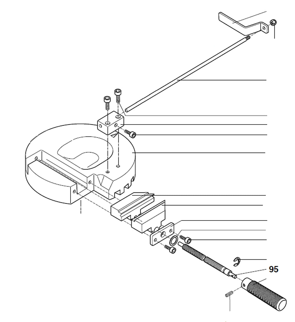 PROXXON 27160-95 Gewindestab für Kappgerät- und Gehrungssäge KGS80