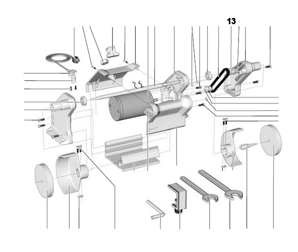 PROXXON 27180-13 Riemenrad Arbeitswelle für Poliermaschine PM 100 / PM100