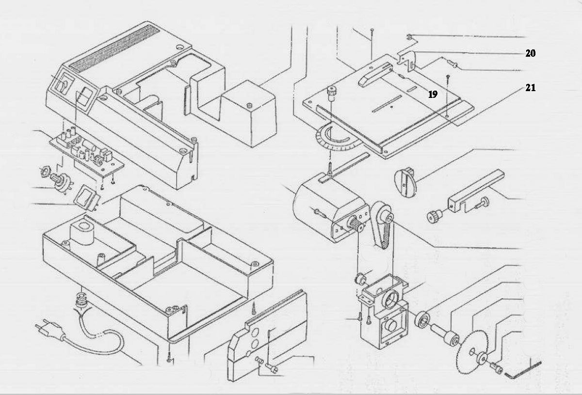 PROXXON 28004-19 Sägeblattabdeckung inklusive Pos. 20 & 21 für Kreissäge KS 220