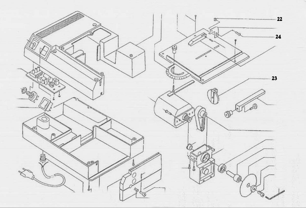 PROXXON 28004-23 Halterung für Spaltkeil inklusive Pos. 22 & 24 für Kreissäge KS 220
