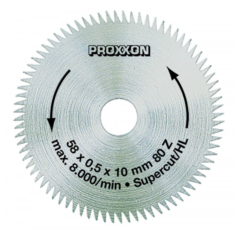 PROXXON 28014 Kreissägeblatt / Sägeblatt SuperCut (80 Zähne) Ø58mm