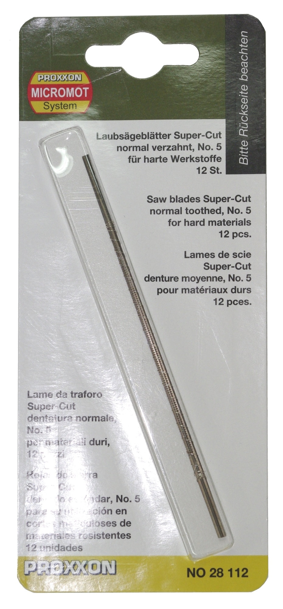 PROXXON 28112 Laubsägeblatt Supercut für Eisen normal verzahnt Nr. 5 - 12er Packung