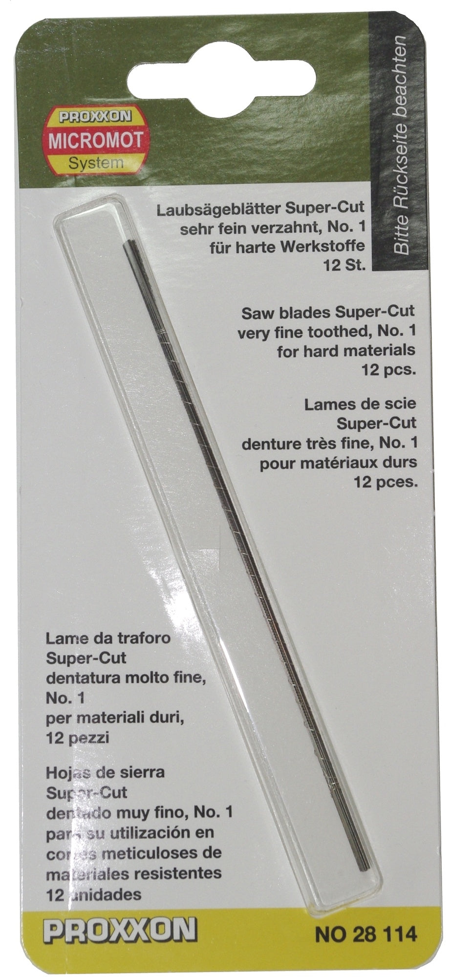 PROXXON 28114 Laubsägeblatt Supercut für Eisen sehr fein verzahnt Nr. 1 12er Packung