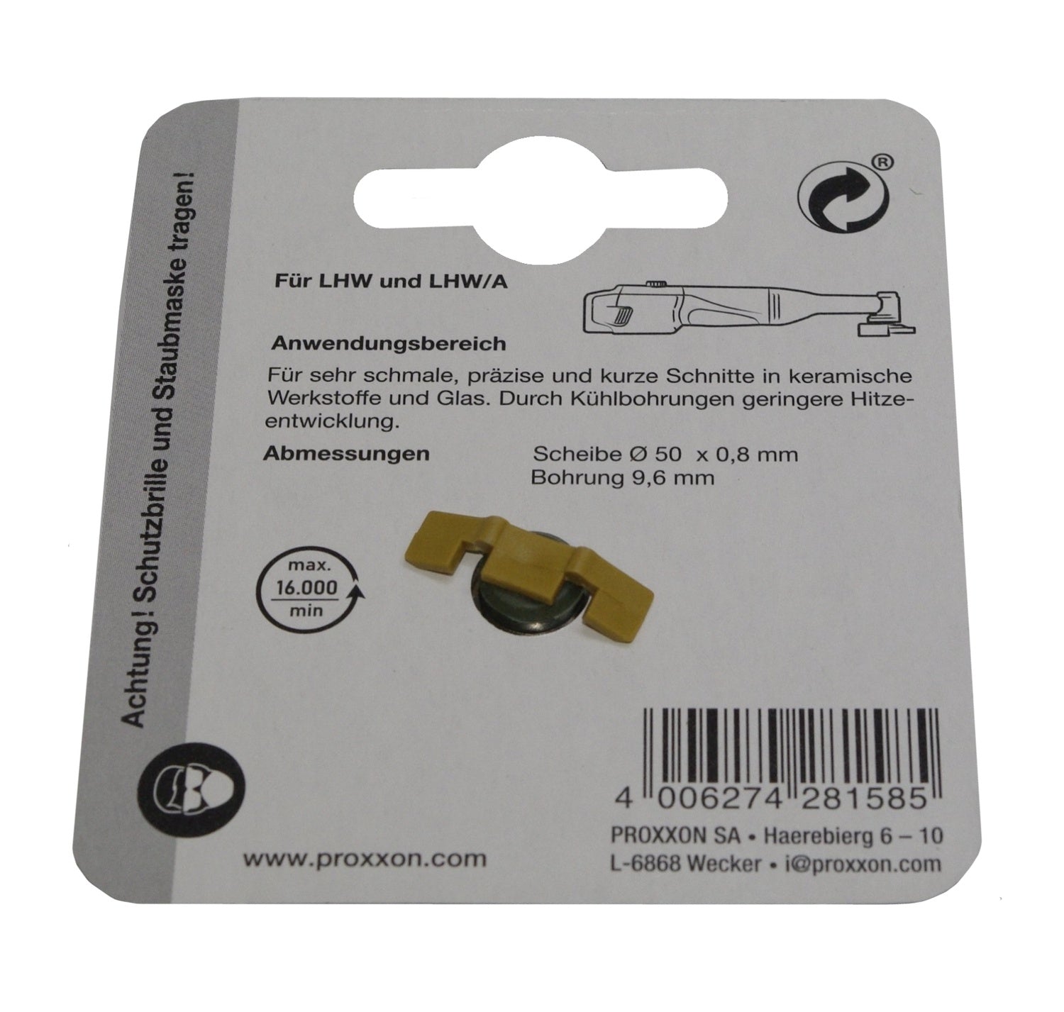 PROXXON 28158 Diamantierte Feintrennscheibe Ø50 x Ø9,6 x 0,8mm für LHW LHW/A