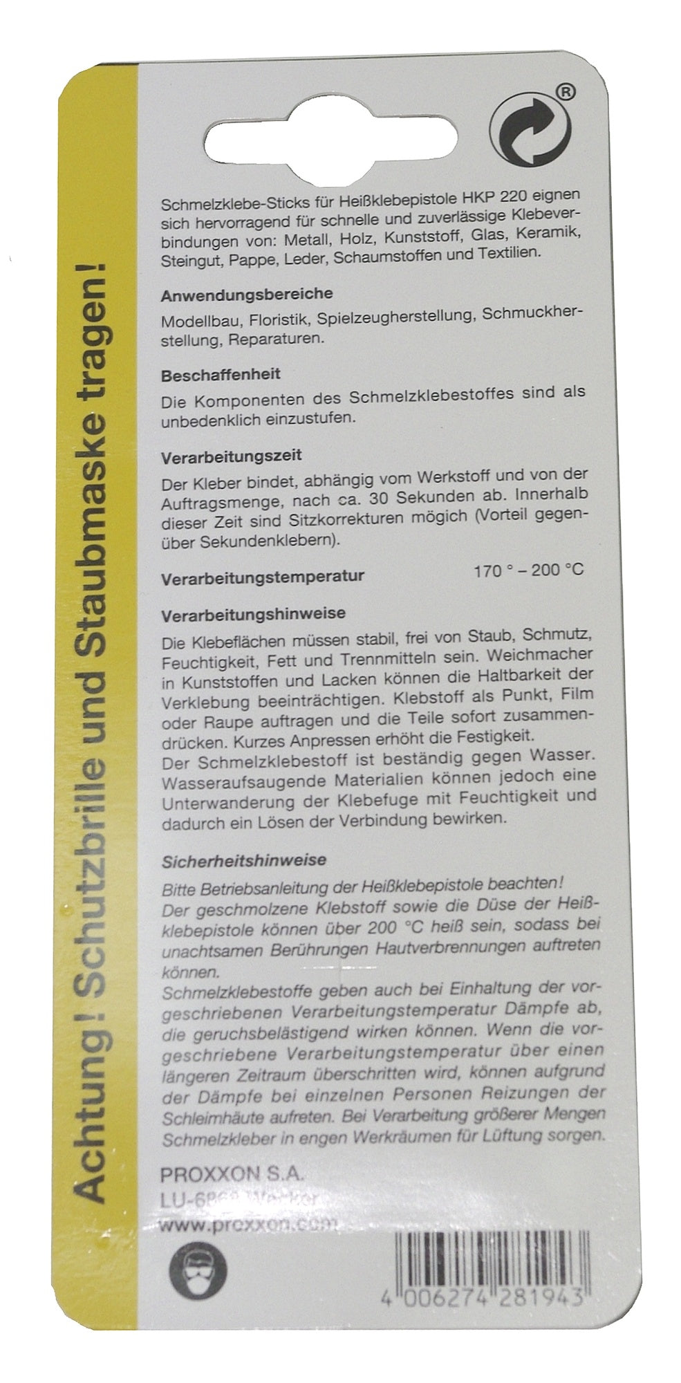 PROXXON 28194 Heißklebe-Sticks Ø7mm, 12 Stück/Packung